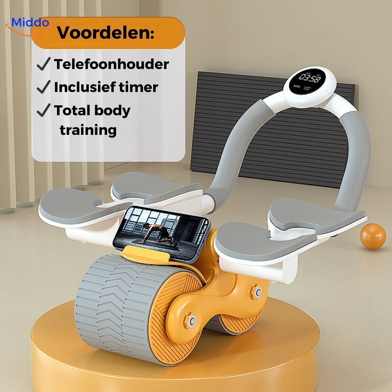 AbWheel Pro™ | Buikspiertrainer voor een Strakke Sixpack vanuit Huis!