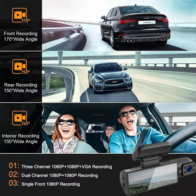 Dashcam Pro™ -  DVR Ultra HD 1080P: Kristalheldere Beelden & Betrouwbare Veiligheid met Dual Lens en Continu-opname.