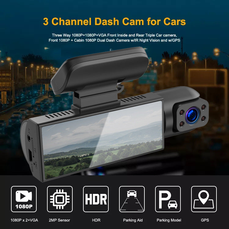 Dashcam Pro™ -  DVR Ultra HD 1080P: Kristalheldere Beelden & Betrouwbare Veiligheid met Dual Lens en Continu-opname.