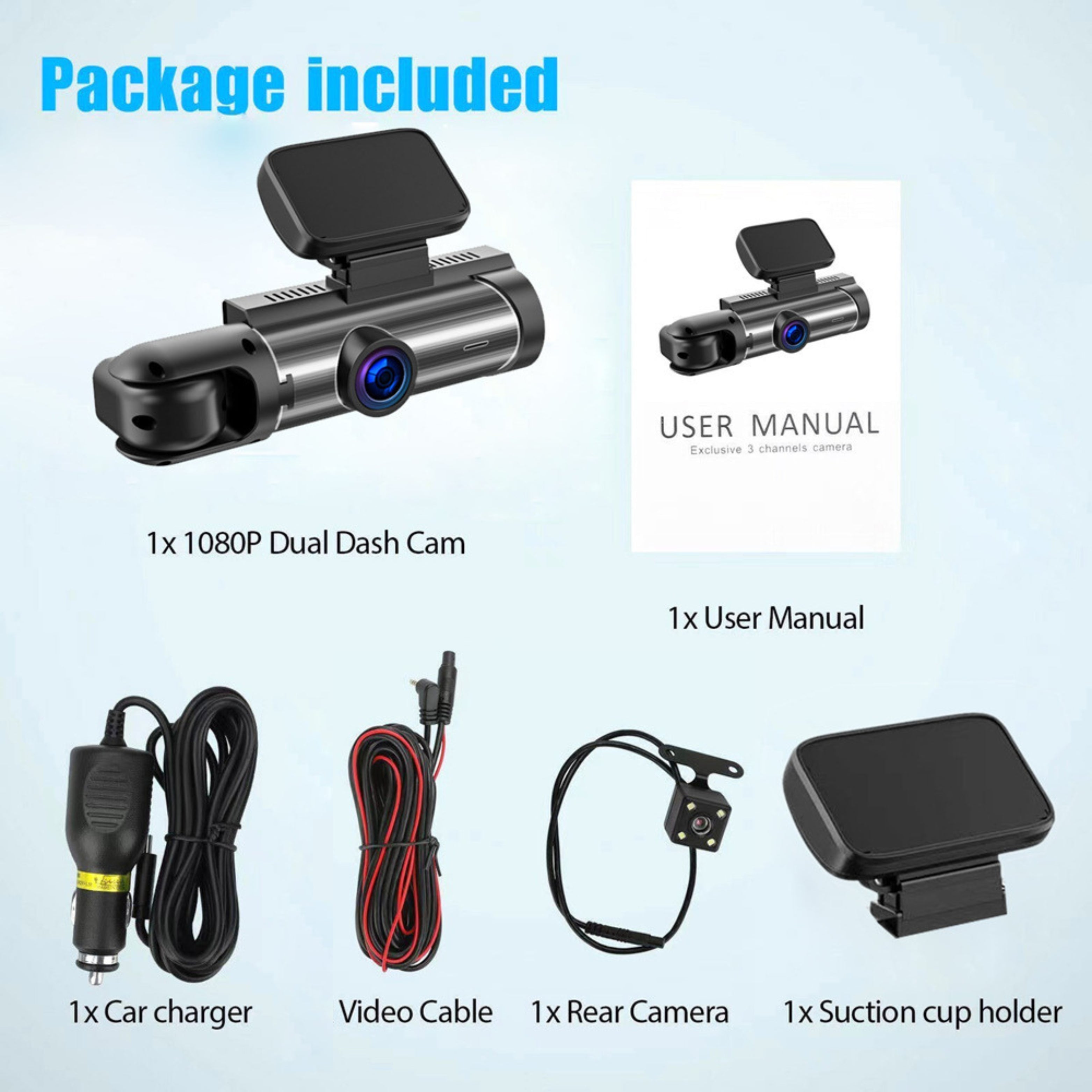 Dashcam Pro™ -  DVR Ultra HD 1080P: Kristalheldere Beelden & Betrouwbare Veiligheid met Dual Lens en Continu-opname.