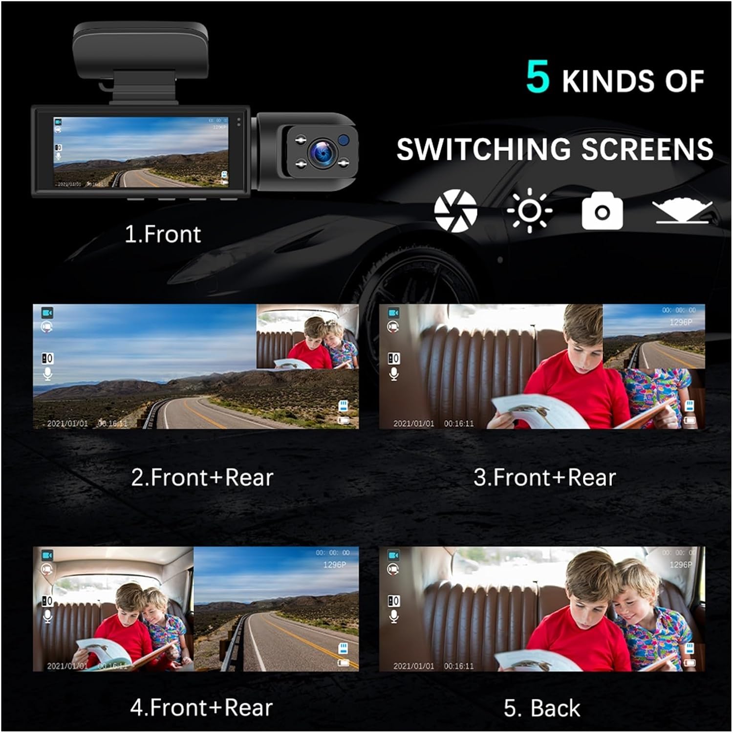 Dashcam Pro™ -  DVR Ultra HD 1080P: Kristalheldere Beelden & Betrouwbare Veiligheid met Dual Lens en Continu-opname.