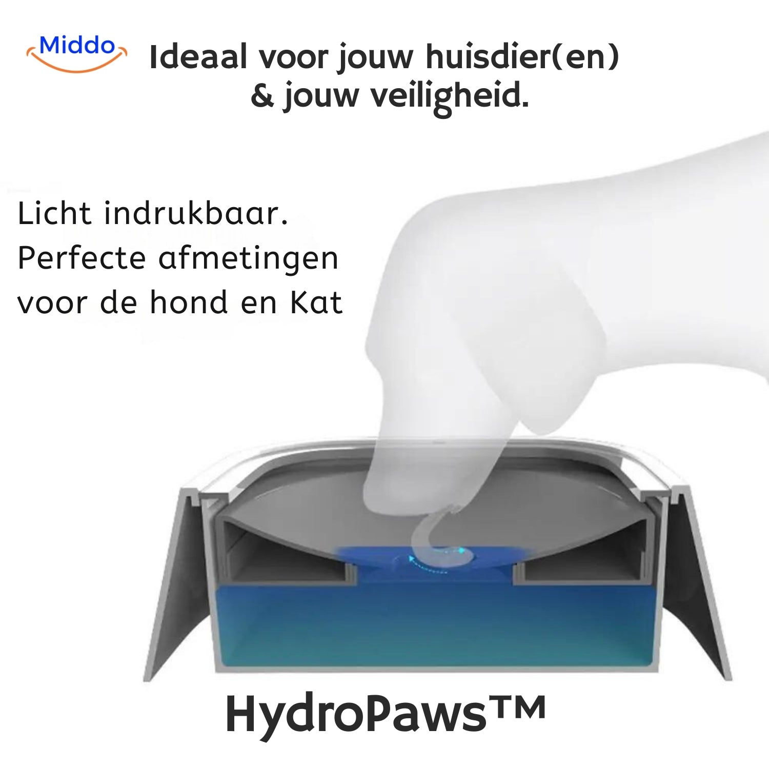 HydroPaws™ Anti-Spat Drinkbak voor Honden. Voorkom uitglijders, denk om je veiligheid!