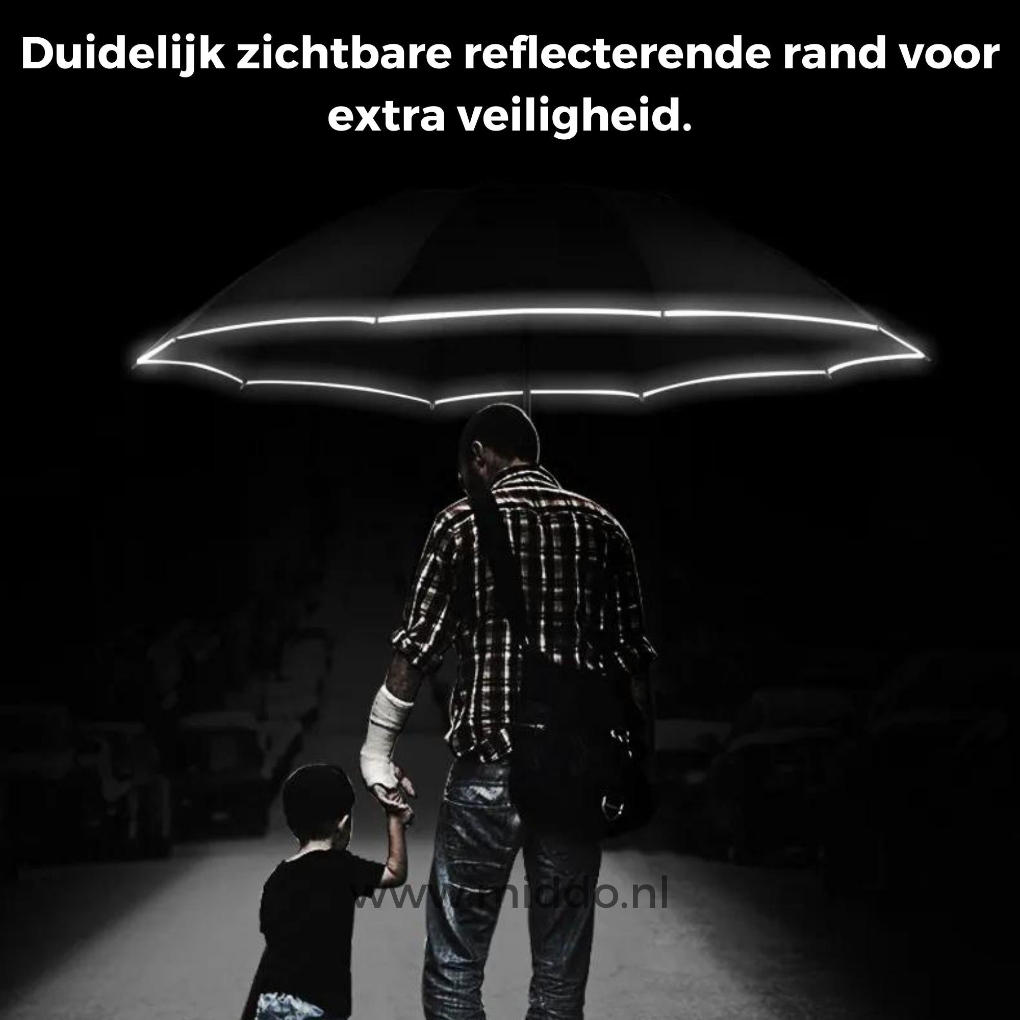 OnePlu™ | Automatische Windbestendige Paraplu met Reflecterende Rand