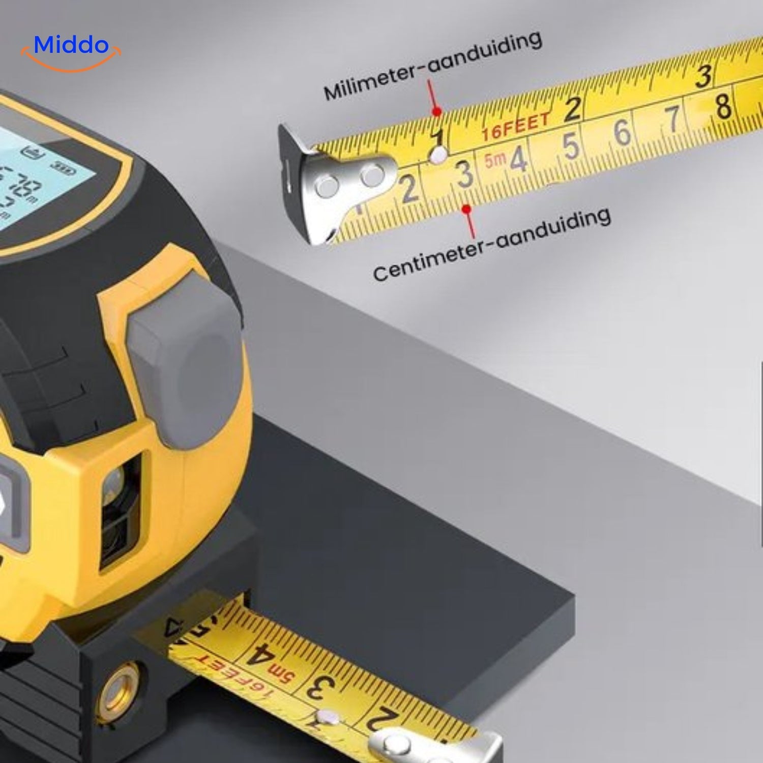 ProMeasure™ Digitale Laser Rolmaat 3-in-1 - 40 of 60m Bereik!