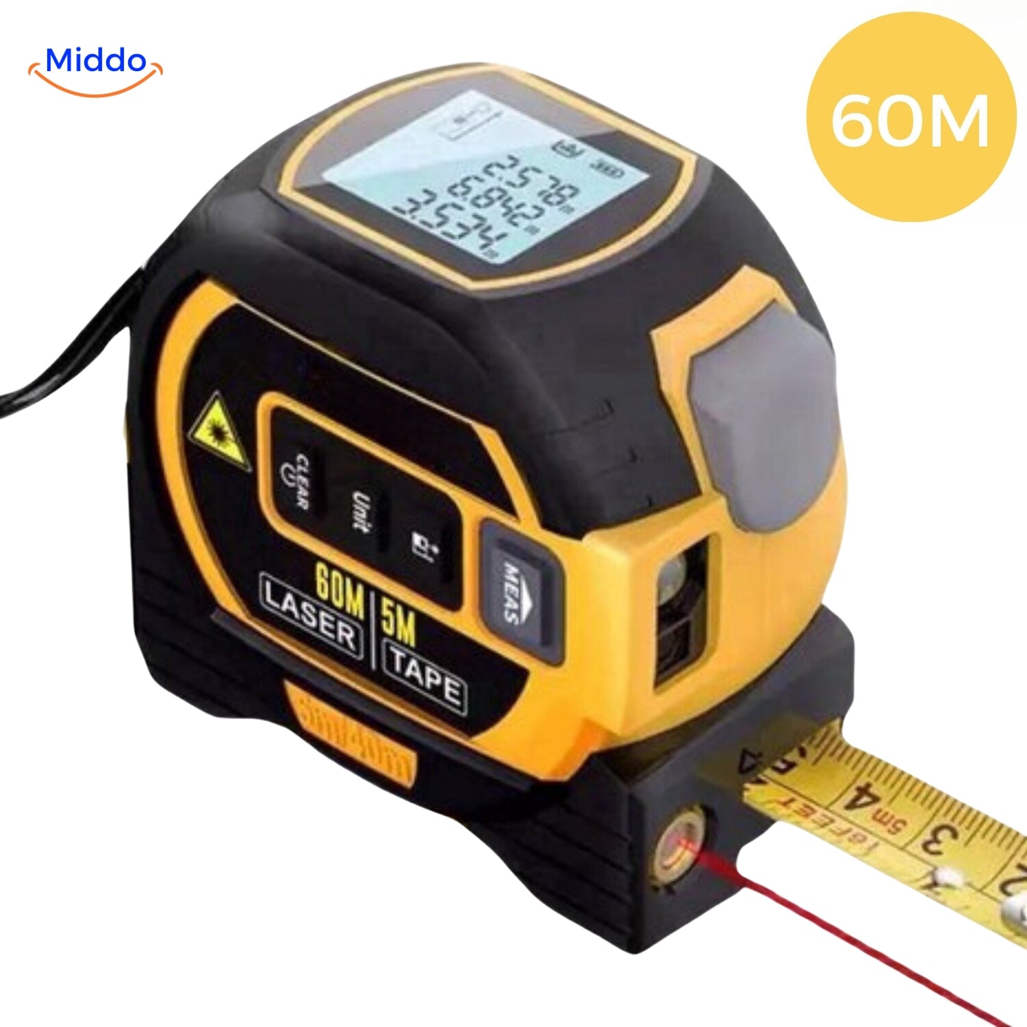 ProMeasure™ Digitale Laser Rolmaat 3-in-1 - 40 of 60m Bereik!