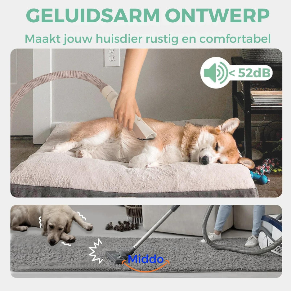 Pupca Pro™ XL: 99% Haarvrij Huis | Fluisterstille Huisdierstofzuiger | Voor Alle Vachtsoorten | 3 Zuigstanden | 9 Opzetstukken