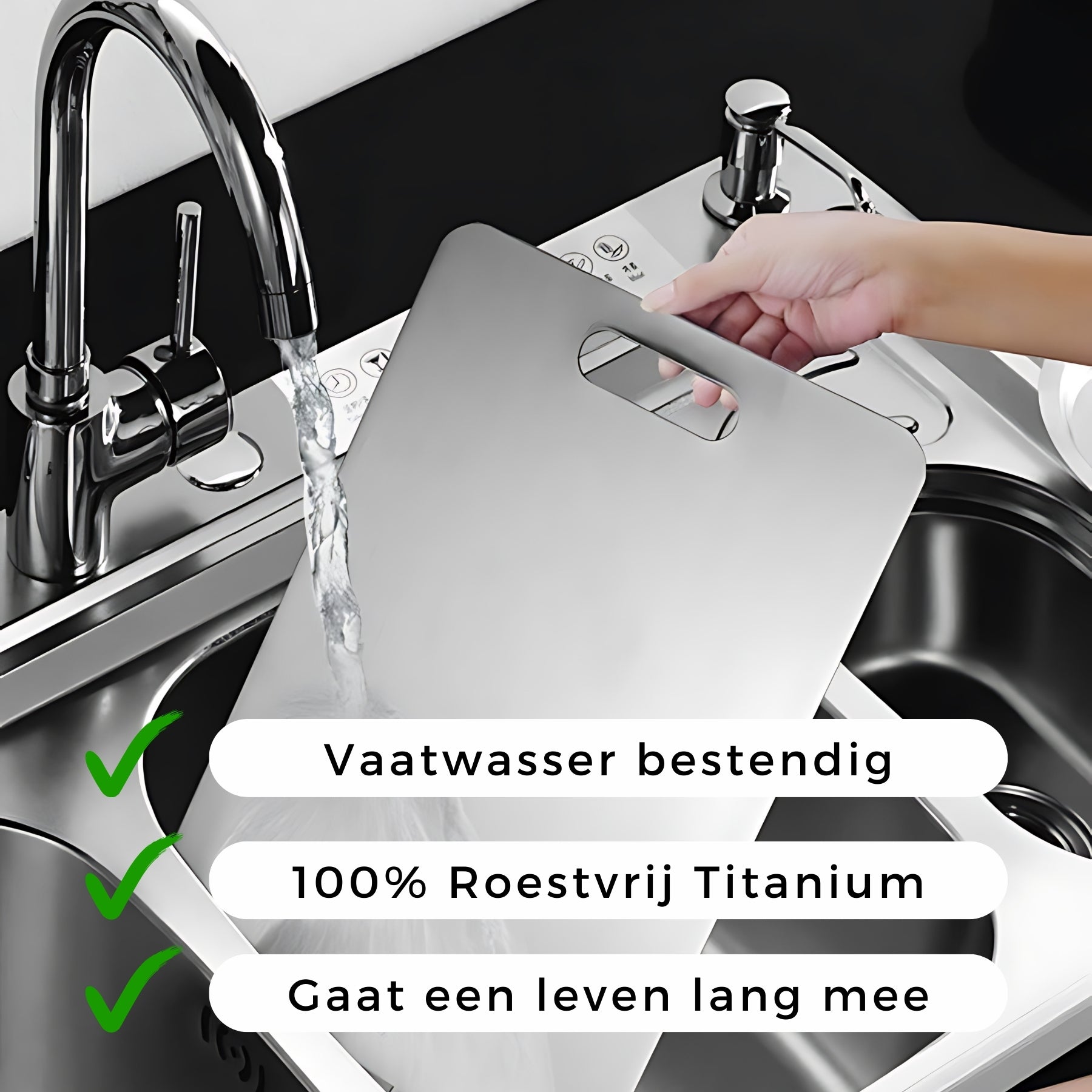 SafeCut™ 100% Titanium Snijplank - Stop met Micro Plastic & Bacteriën Eten!