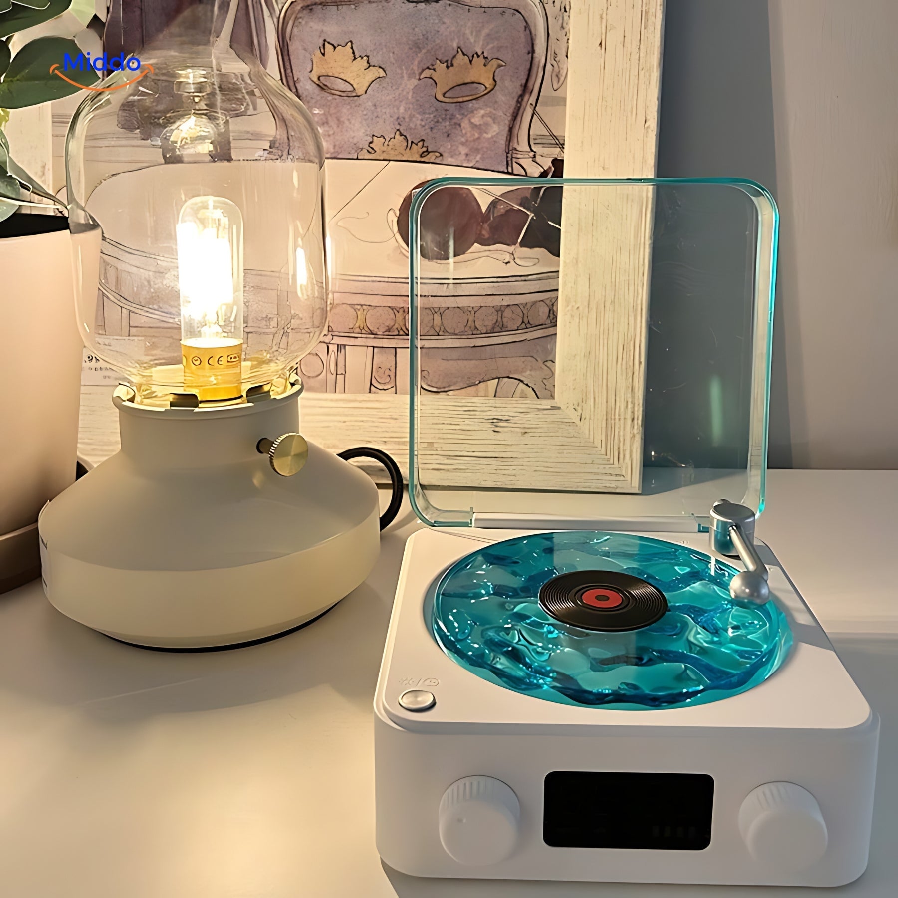 Vinyl Sterrenhemel Platenspeler Speaker - Een symfonie van licht en geluid!