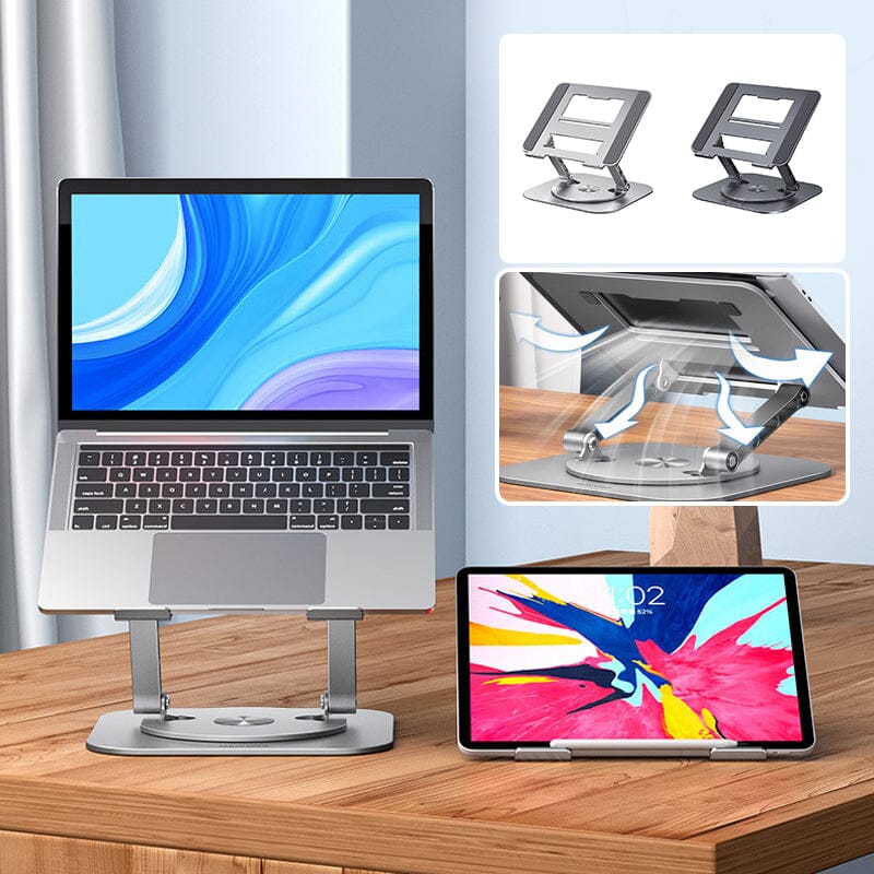 Verbeter jouw Werkplek met de 360° Draaibare Laptop & Tablet Stand