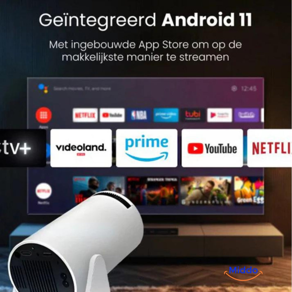 Middo Air X1: 4K-ondersteunde draagbare slimme projector met wifi en Bluetooth 5.2